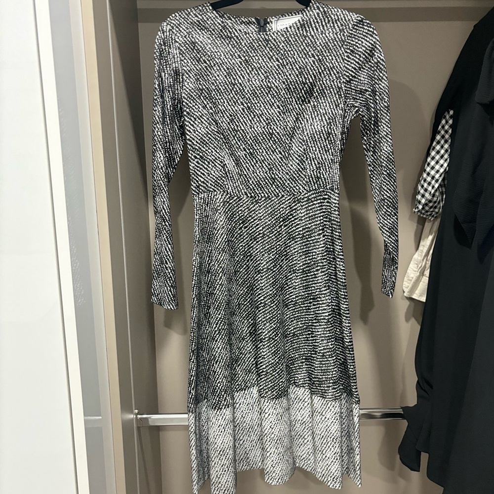 Aparalel tweed print dress
